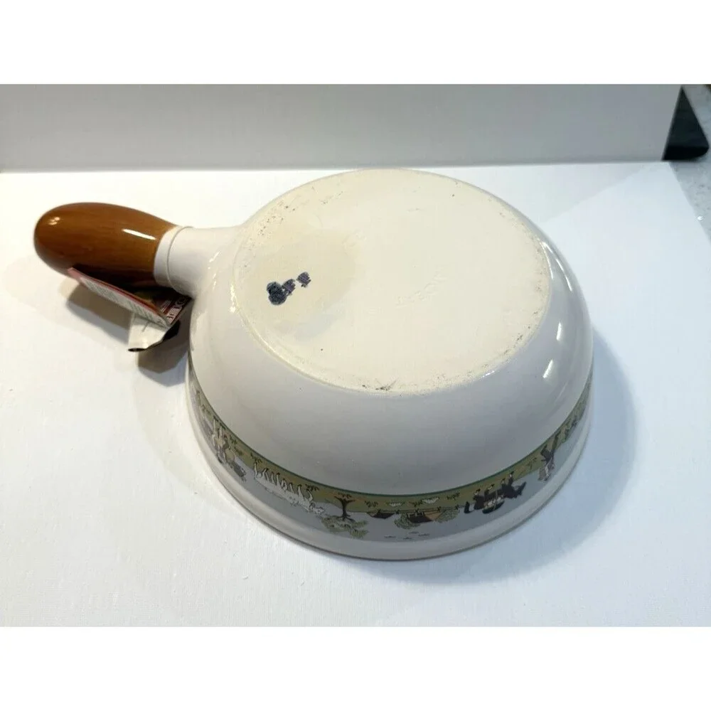 Landert 22 Fondue Pot Swiss Pottery Stoneware MCM 8.5
